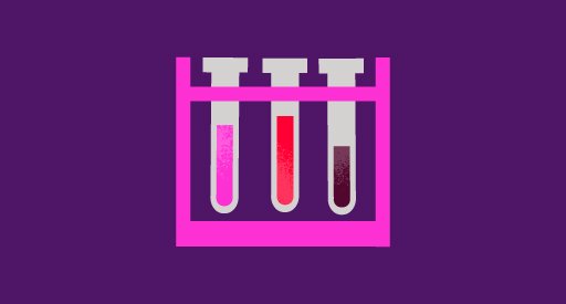 An illustration of test tubes in a rack, representing clinical research.