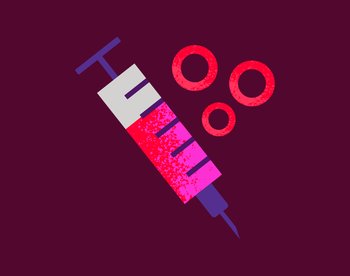 An icon showing blood cells and a syringe