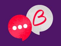 Speech bubbles with logo