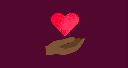 Hand with heart icon