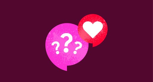 Speech bubble and heart icon