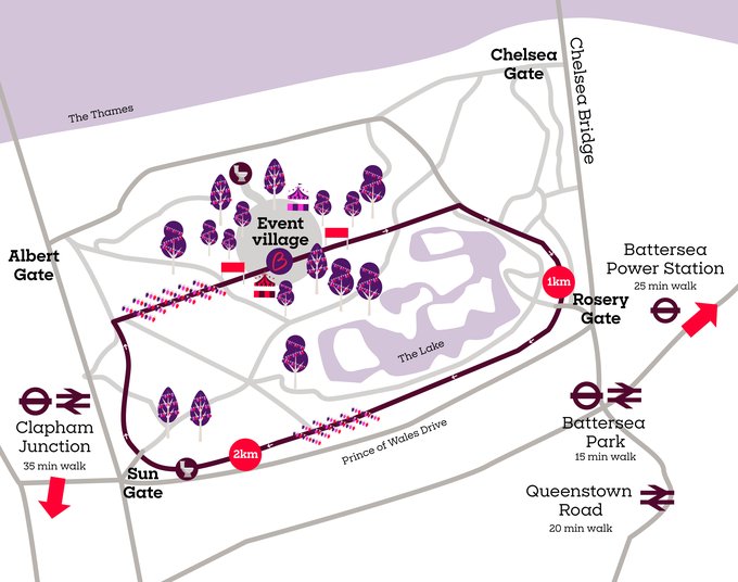 Image of the Walk of Light London 2027 route map