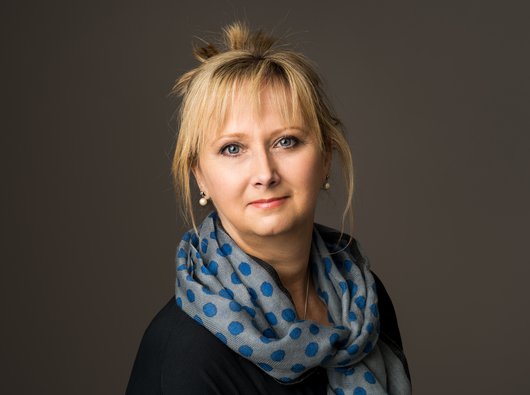 A portrait photo of Professor Adele Fielding, who is clinical academic working on acute lymphoblastic leukaemia research.
