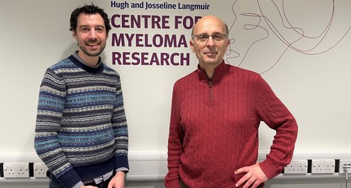Researchers Professor Anastasios Karadimitris and Dr Nick Crump stood side by side smiling