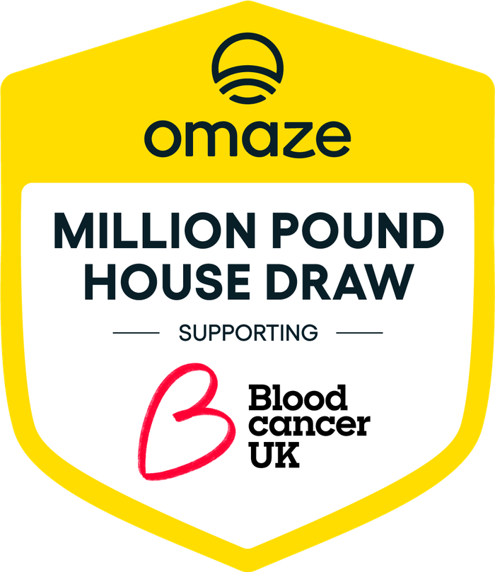 Blood Cancer UK and Omaze shield logo