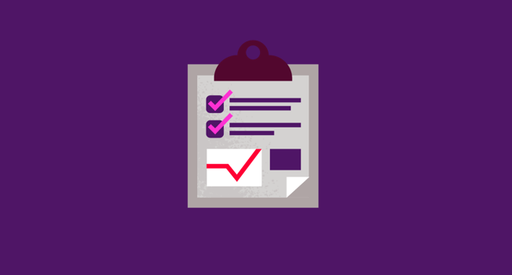 Clipboard icon purple background
