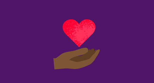 Hand icon purple background