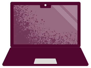 A stylised vector graphic of a laptop being used to take part in a webinar