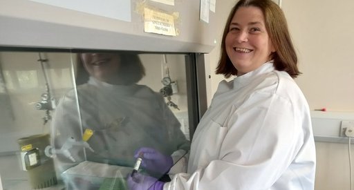 Dr Lesley Anderson in the Lab