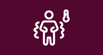 A simple graphic showing a figure shaking with a thermometer.