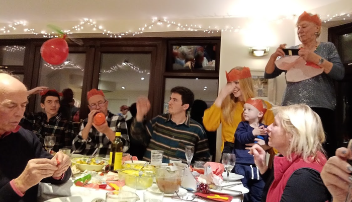 Pat, who lives with Classical Hodgkin lymphoma, celebrates Christmas with her family in her house.