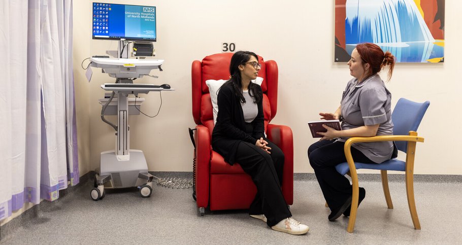 Nurse and person speaking