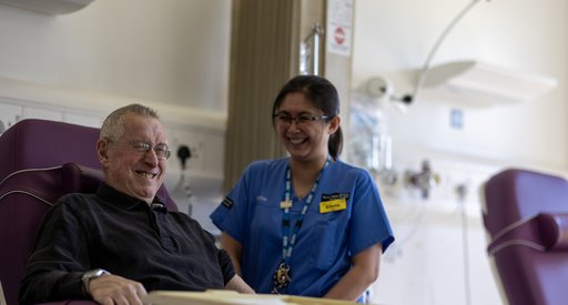 A nurse with a patient in hospital
