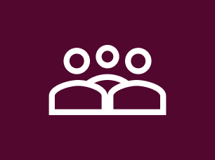 A simple graphic showing an outline of three people