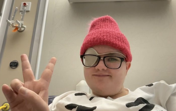 Katie during her blood cancer treatment
