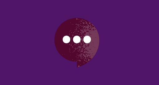 Speech bubble icon on a purple background