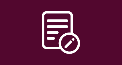 Information list and pen icon