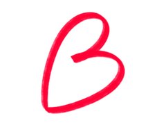 A red Blood Cancer UK 'B' on a white background