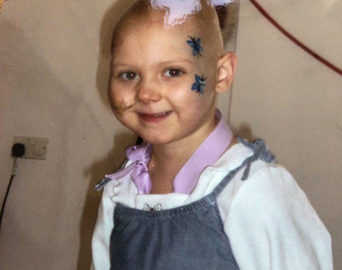 Molly as a child on the children's cancer ward.