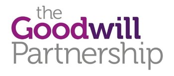 A purple and grey image of the Goodwill Partnership logo.