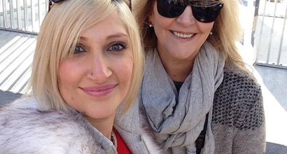 A selfie of Christine and Charlotte on a sunny winter's day