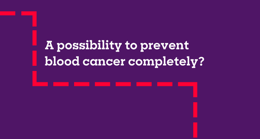 A dashed line with text "a possibility to prevent blood cancer completely?"